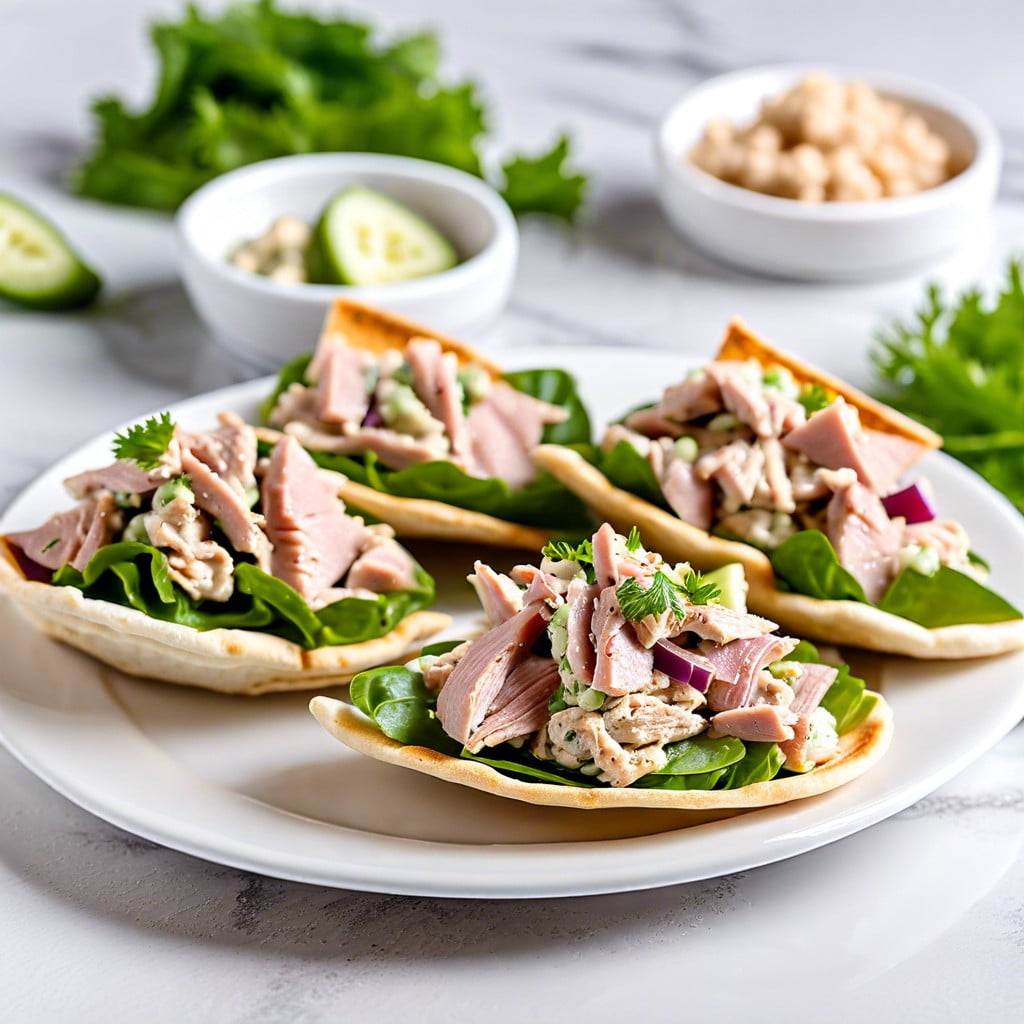 mini pita pockets with tuna salad