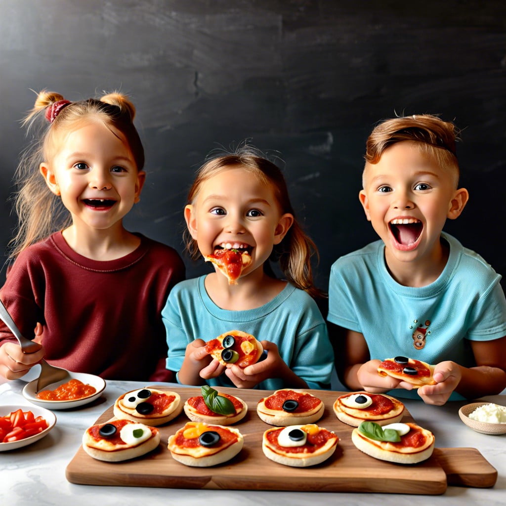 mini pizza faces english muffins toppings