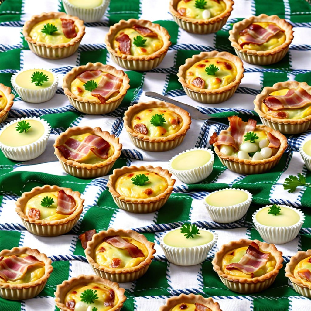 mini quiches with leek and bacon