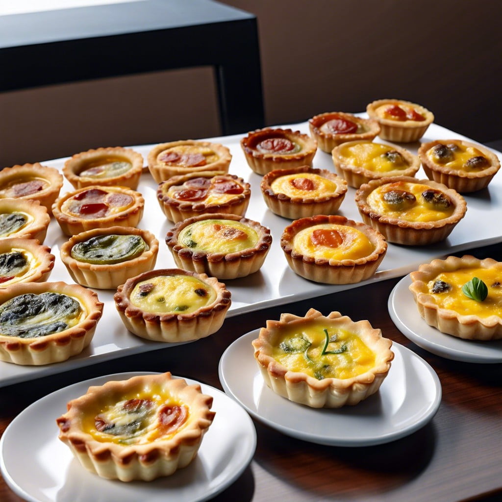 mini quiches with various fillings