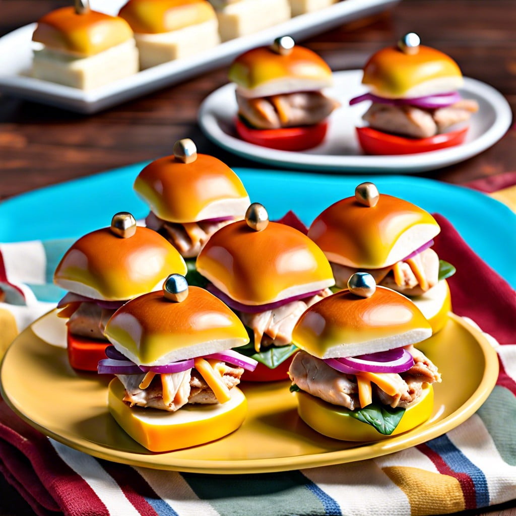 mini turkey and cheese sliders