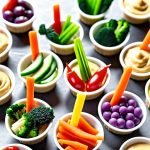 mini vegetable and dip cups with hummus or ranch dressing