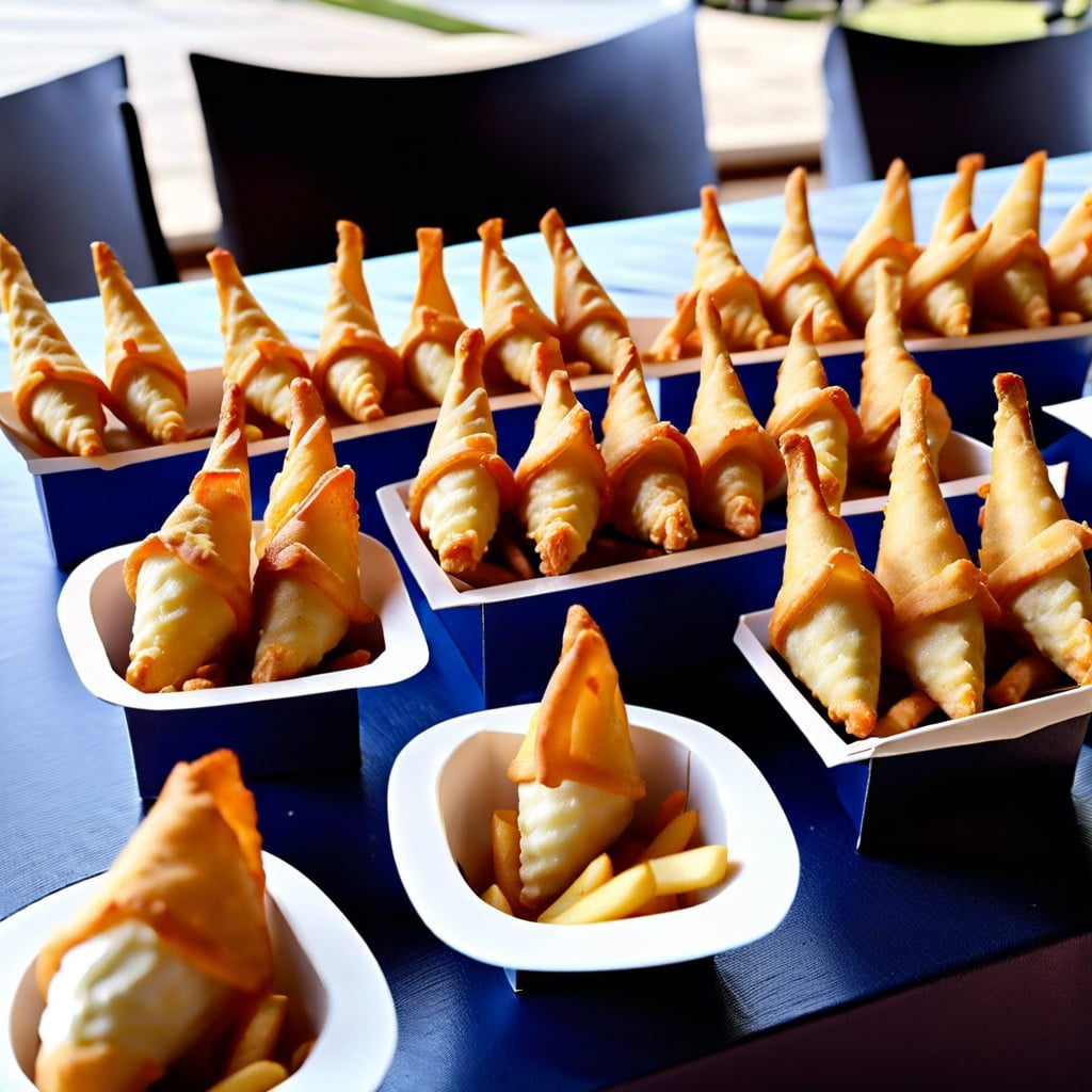 miniature fish and chips cones