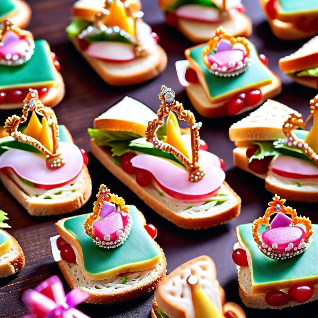 miniature tiara sandwiches