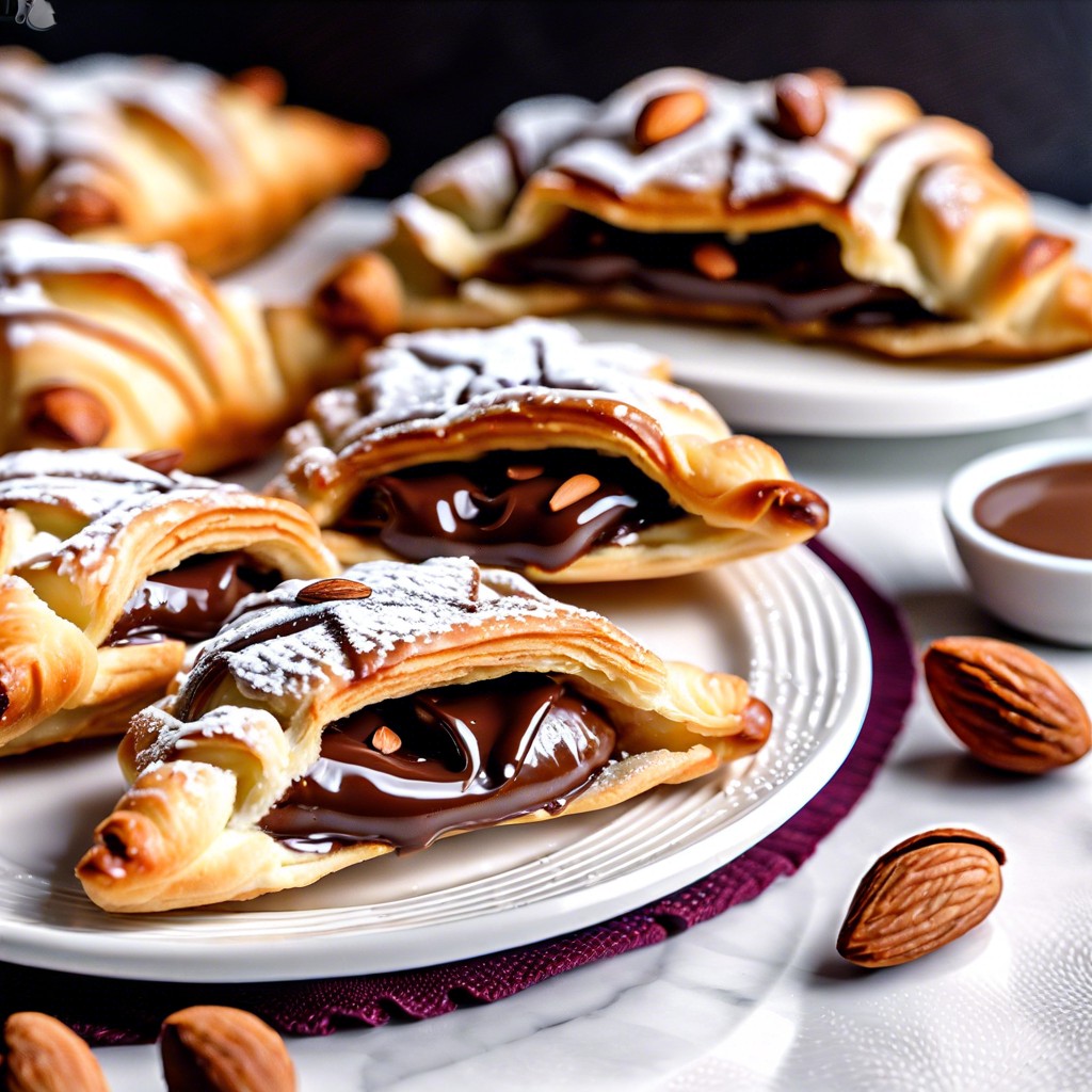 nutella and almond puff pastries
