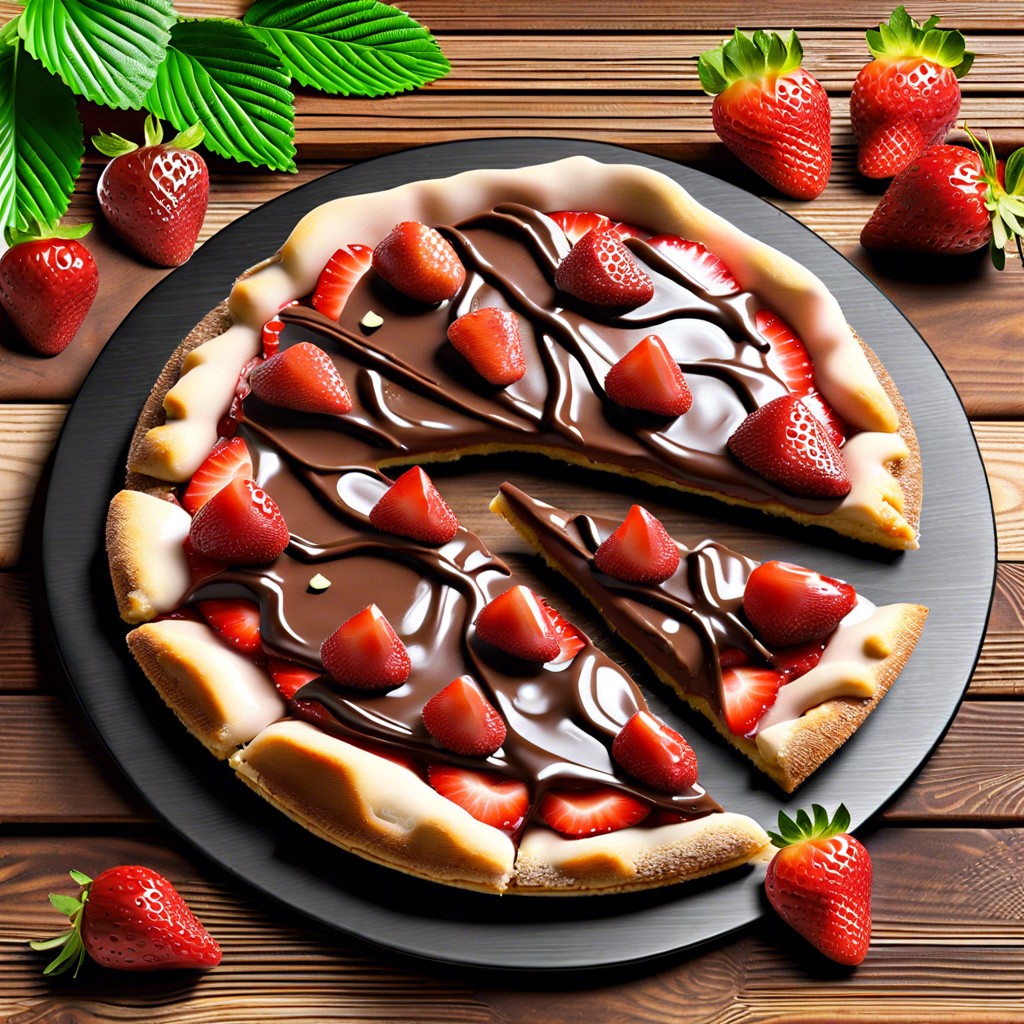 nutella and strawberry pizza