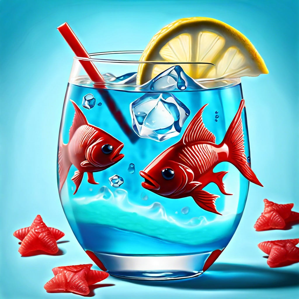 ocean water punch blue lemonade with swedish fish