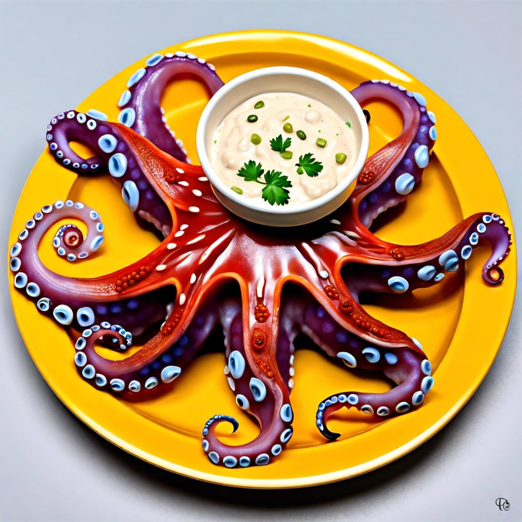 octopus dip dip with pepper tentacles