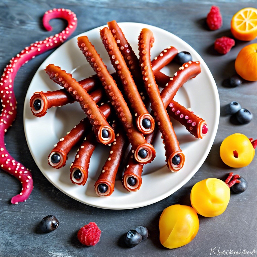 octopus pretzel sticks pretzels with fruit leather as tentacles