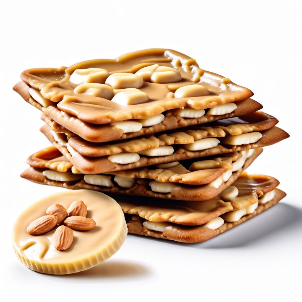 peanut butter and banana slices on crackers