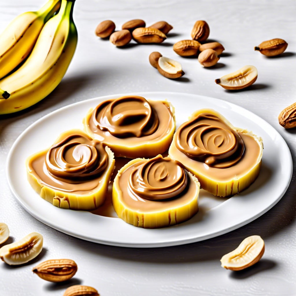 peanut butter and banana slices