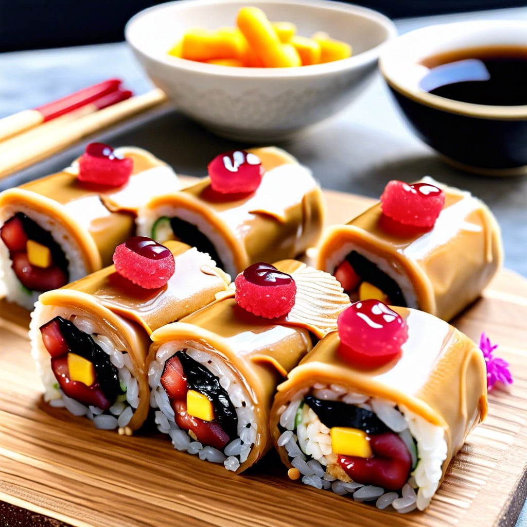 peanut butter and jelly sushi rolls