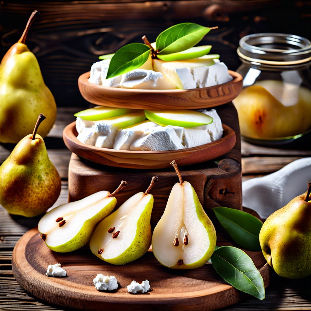 pear slices with ricotta cheese spread