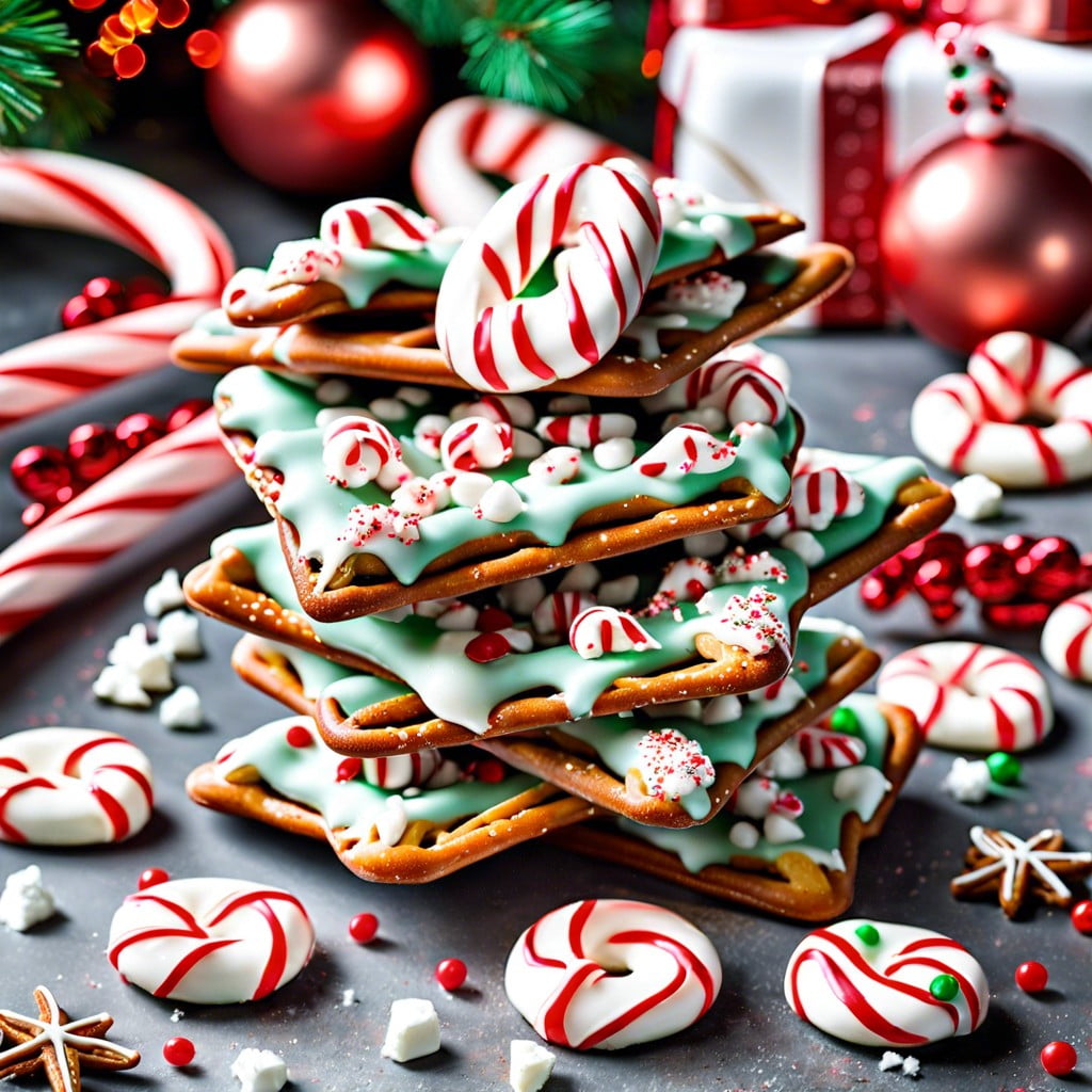 peppermint bark pretzels