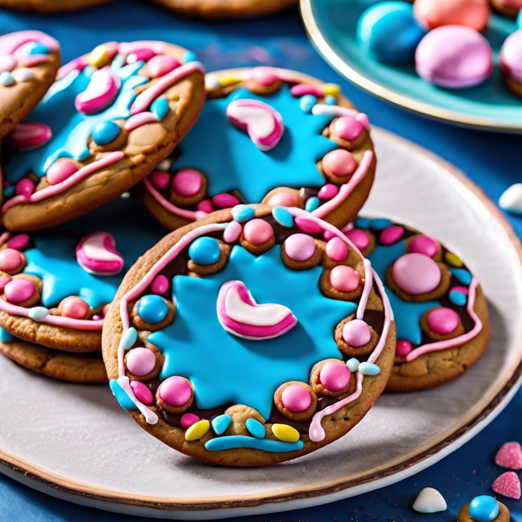 pinata cookies with colored candies inside