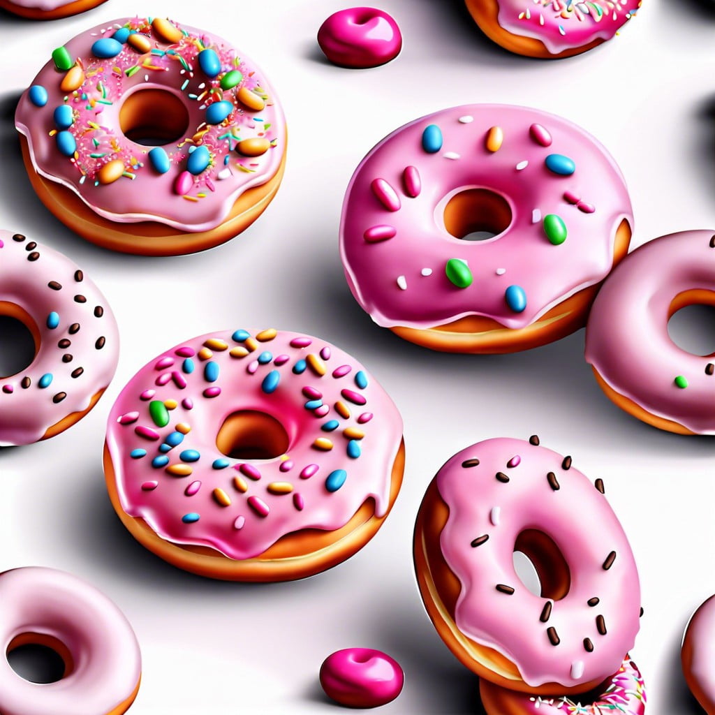 pink frosted donuts