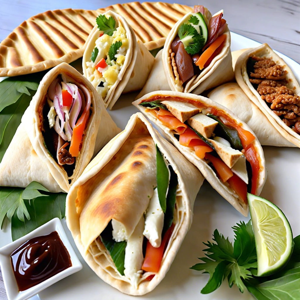 pita pockets with various fillings