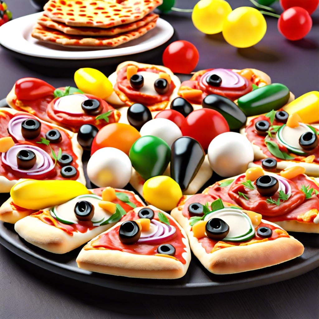 pizza bites with assorted toppings