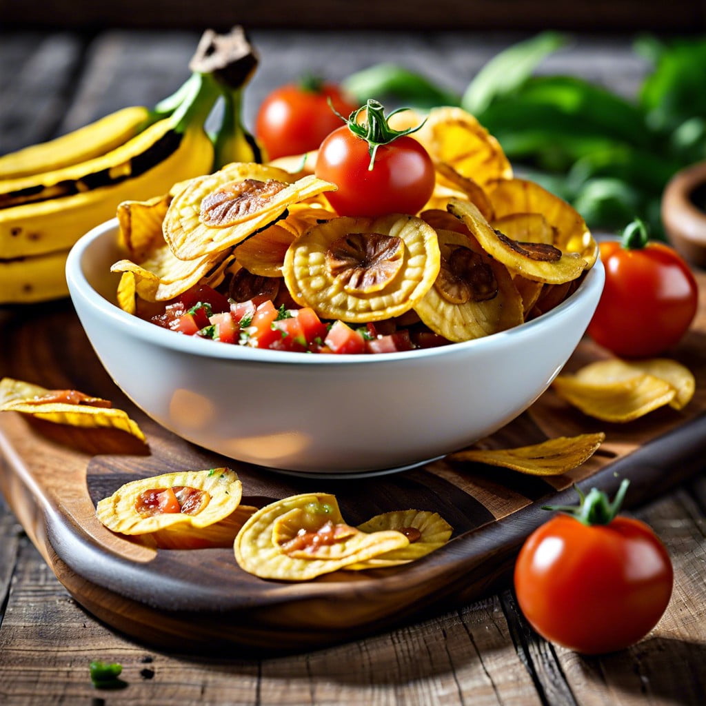 plantain chips with salsa