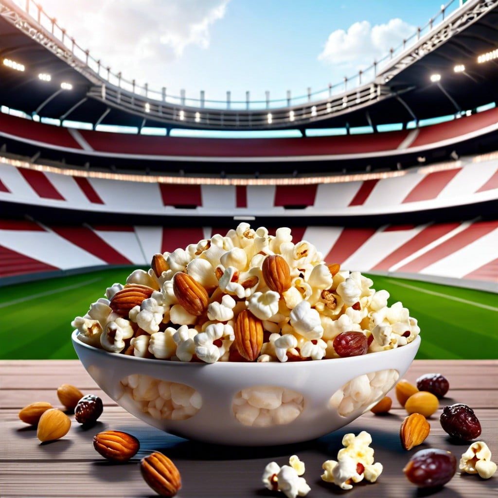 popcorn mix with nuts and dried fruit
