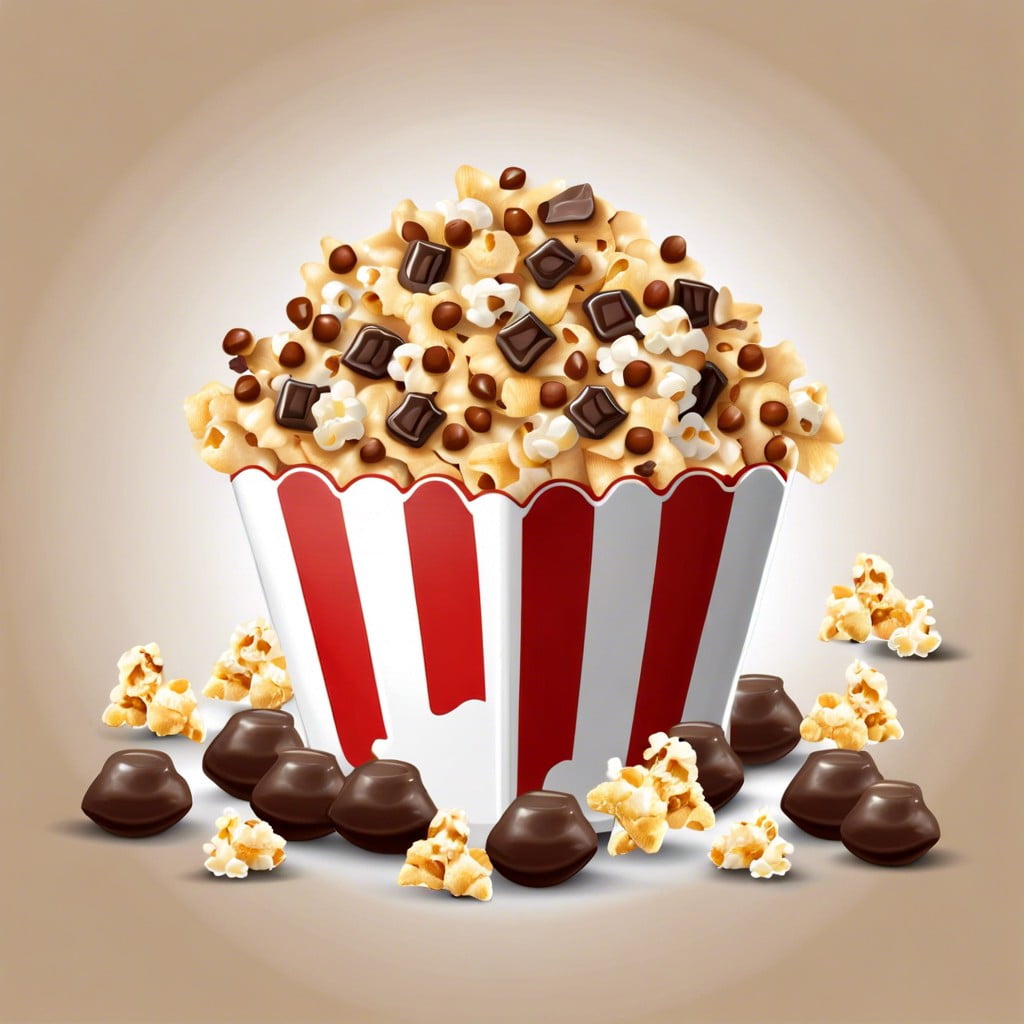 popcorn mixed with chocolate chips