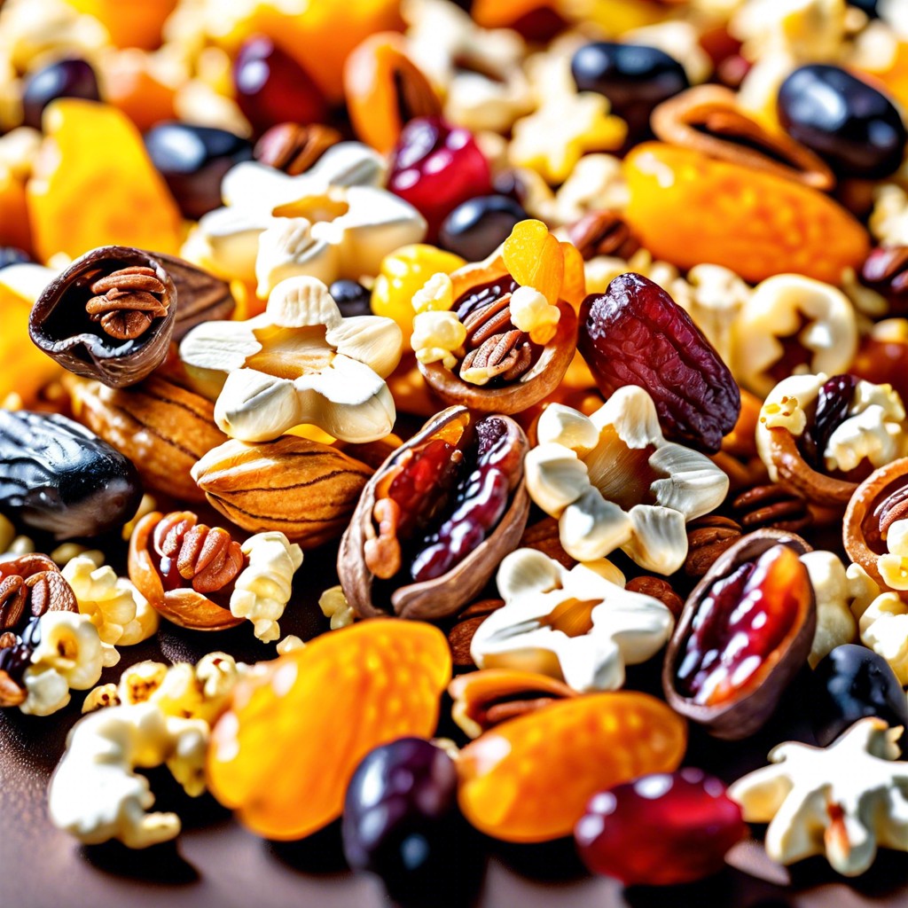popcorn trail mix with dried fruits