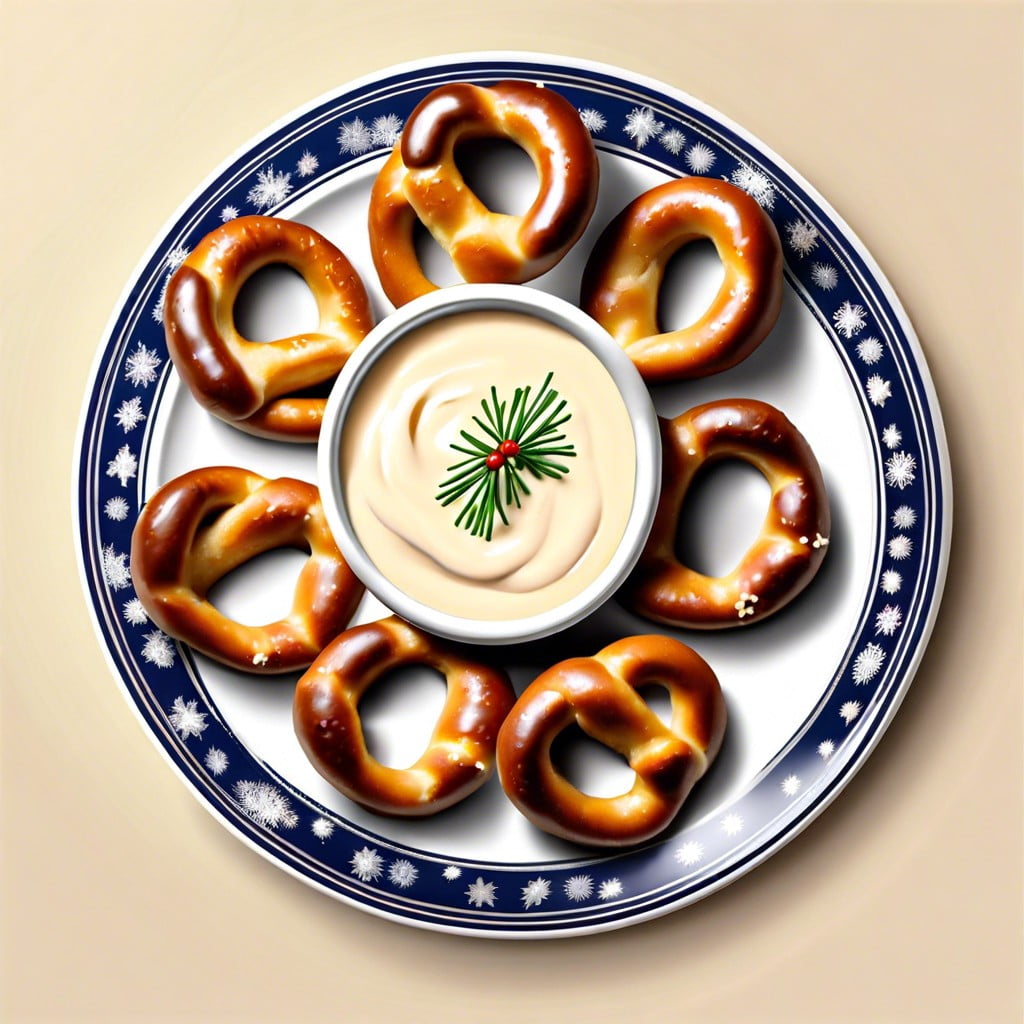 pretzel bites with cheese dip