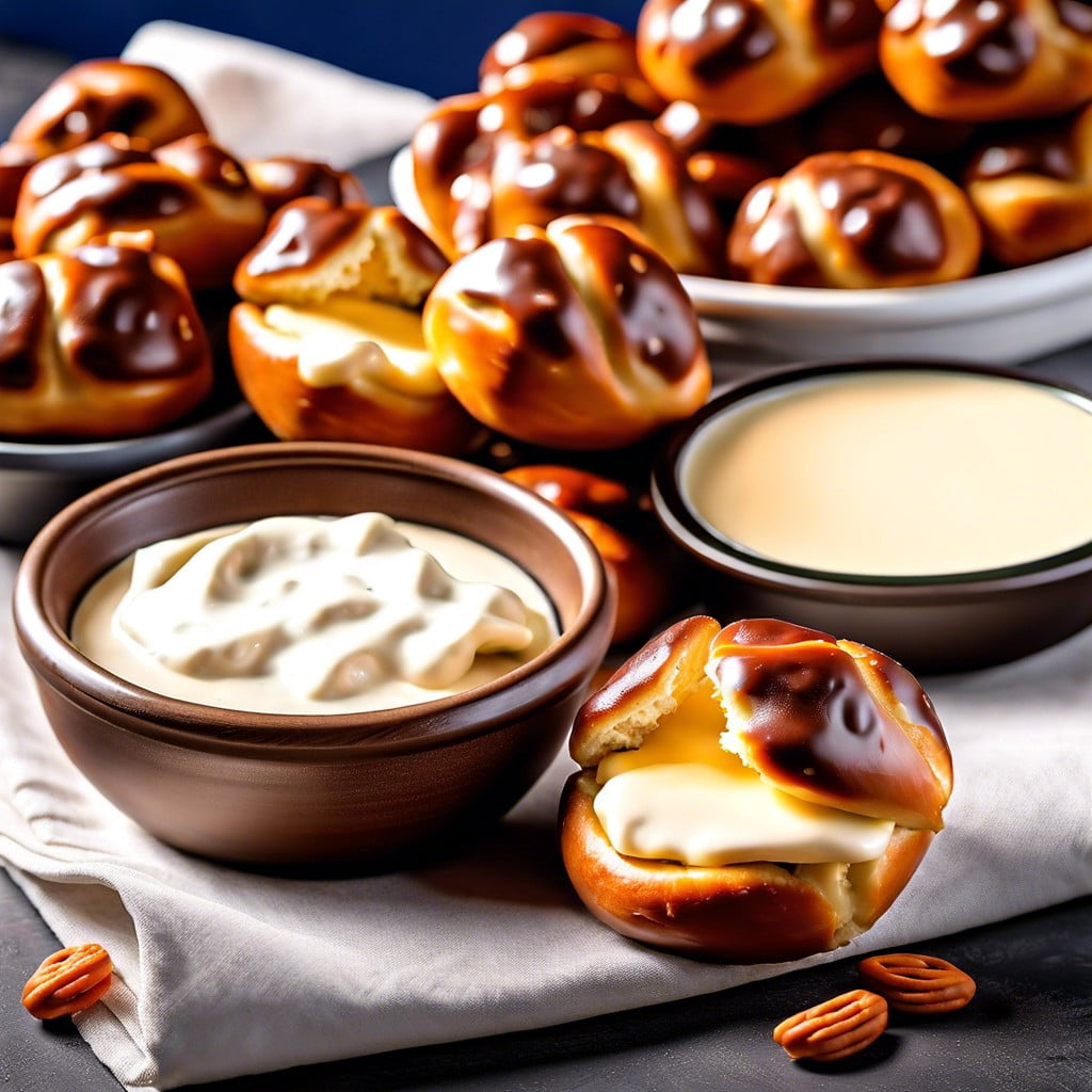 pretzel bites with cheese dip