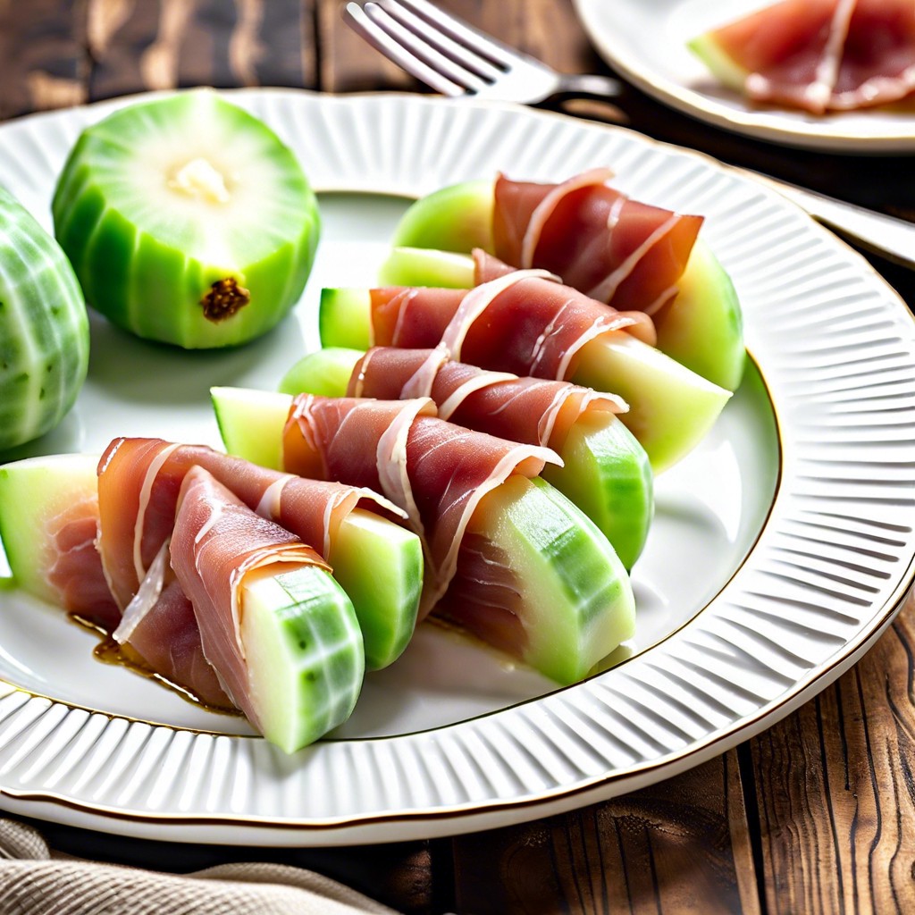 prosciutto wrapped honeydew melon slices