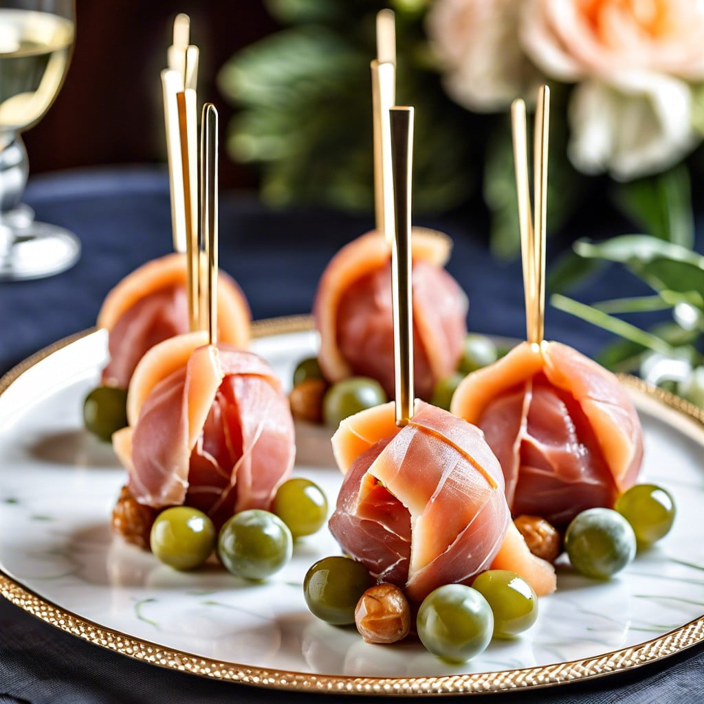 prosciutto wrapped melon balls