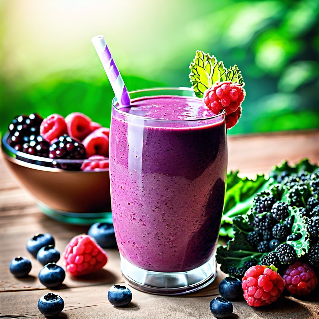 protein smoothies with kale and berries