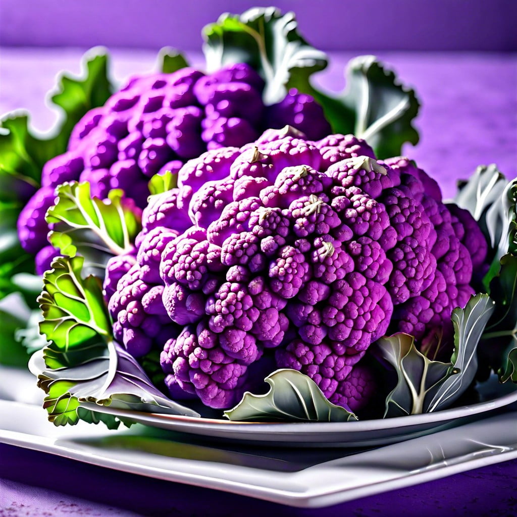 purple cauliflower florets