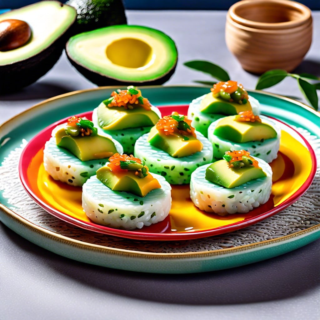 rice cakes topped with avocado