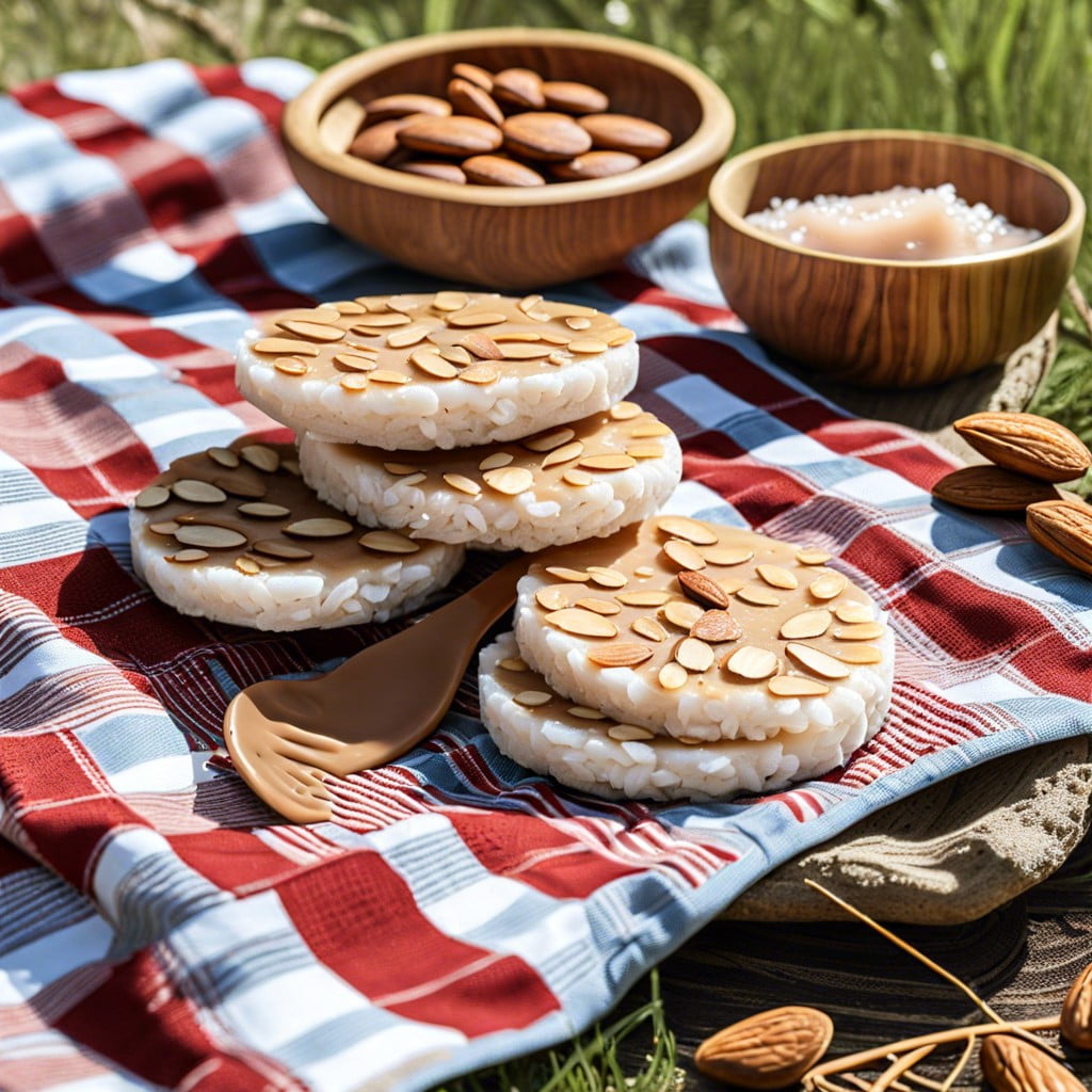 rice cakes with almond butter