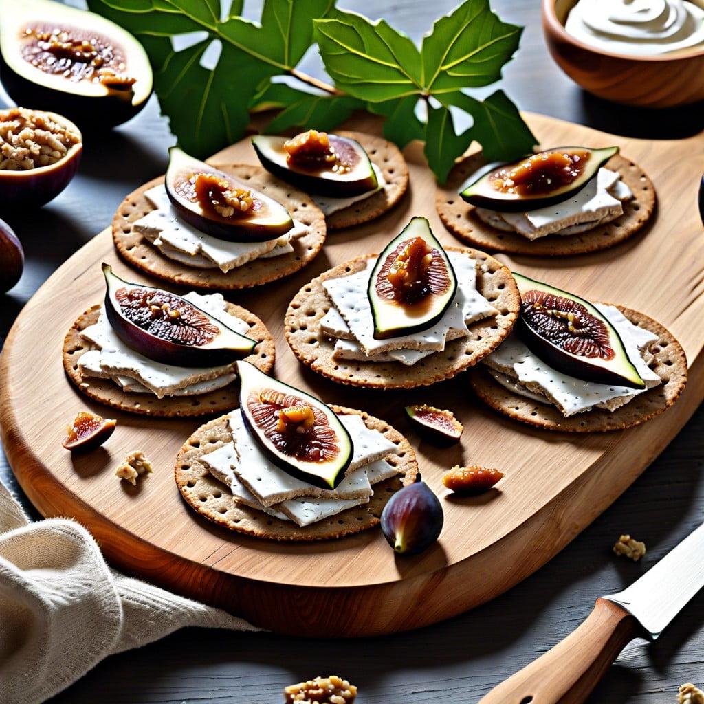 ricotta and fig spread on whole grain crackers