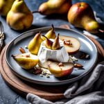 ricotta cheese and roasted pear slices