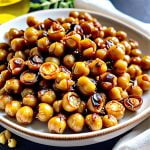 roasted chickpeas with garlic infused olive oil