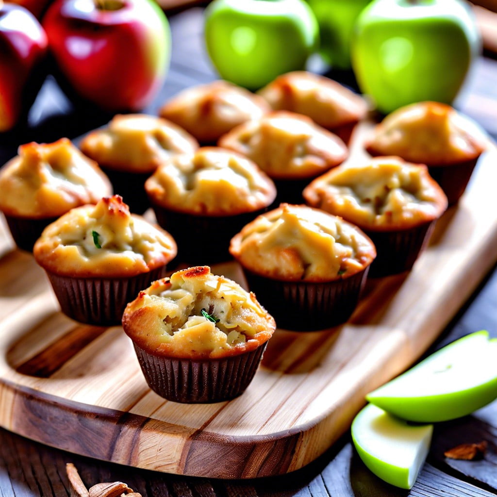 savory apple and cheddar mini muffins