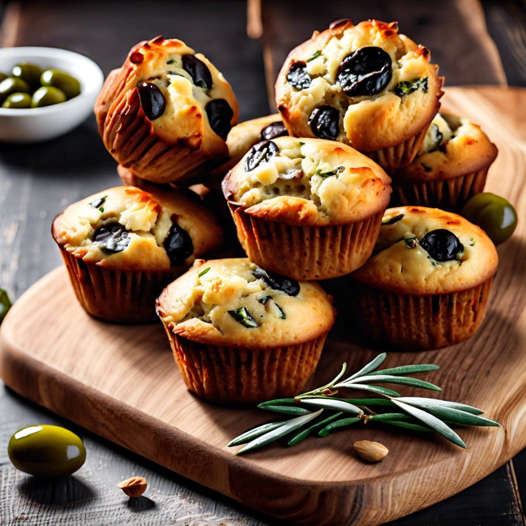 savory olive and cheese muffins