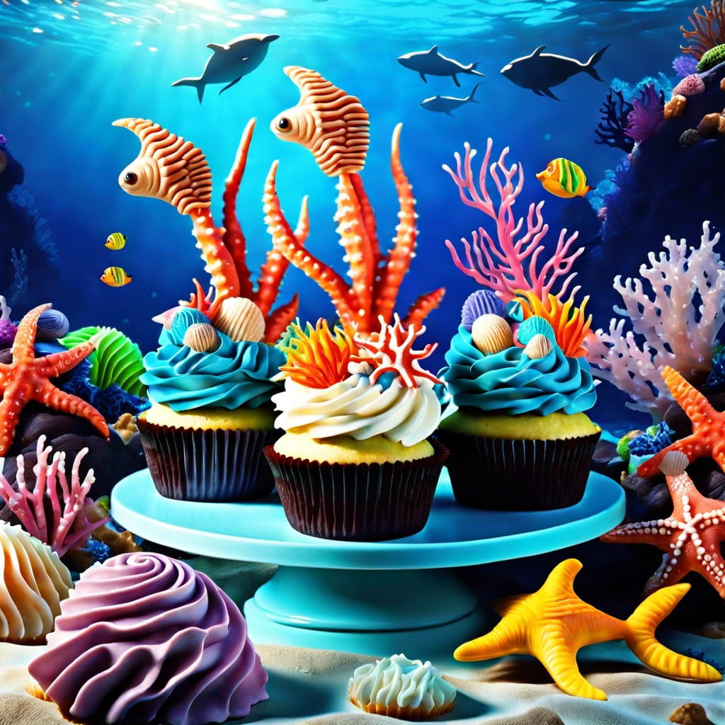 sea creature cupcakes