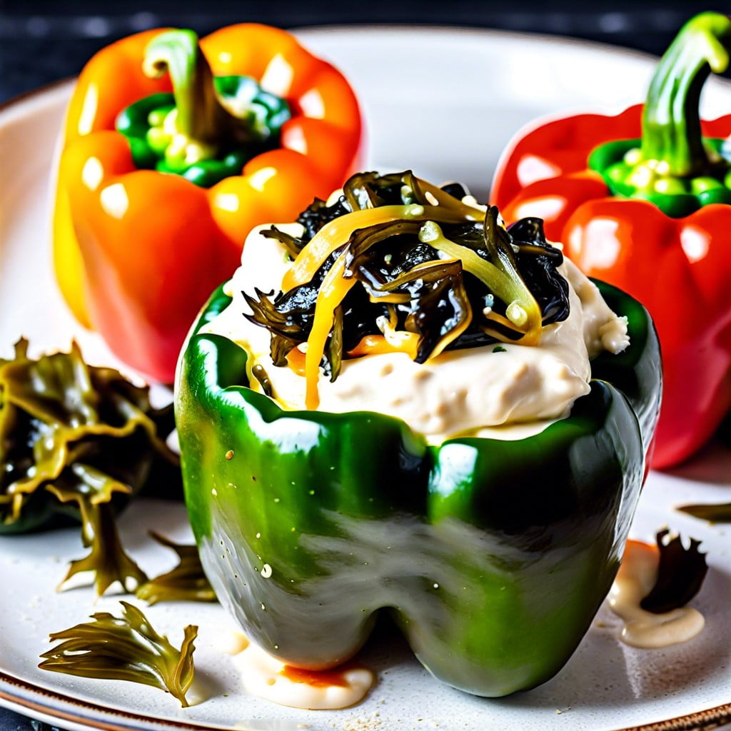 seaweed and cream cheese stuffed peppers