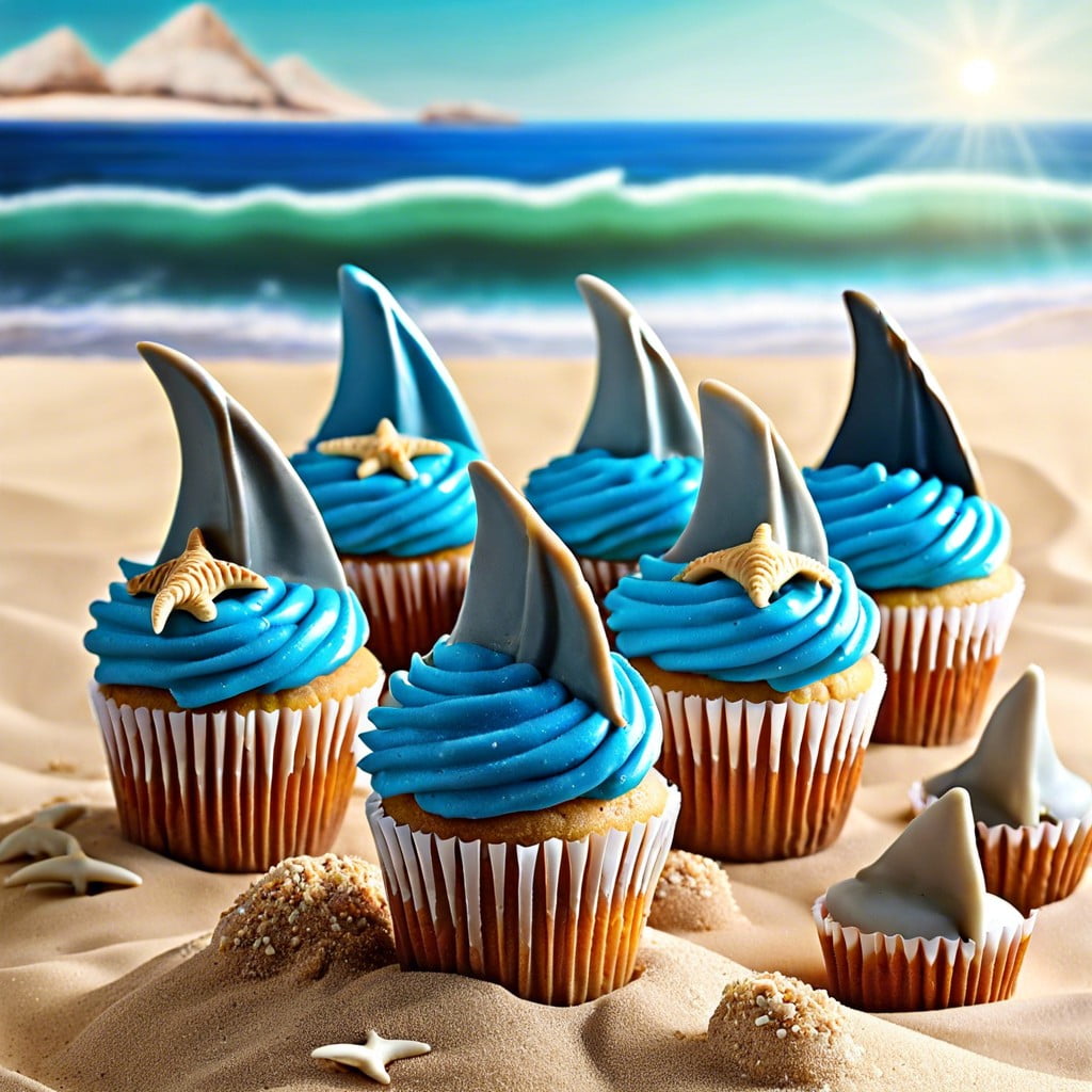 shark fin cupcakes