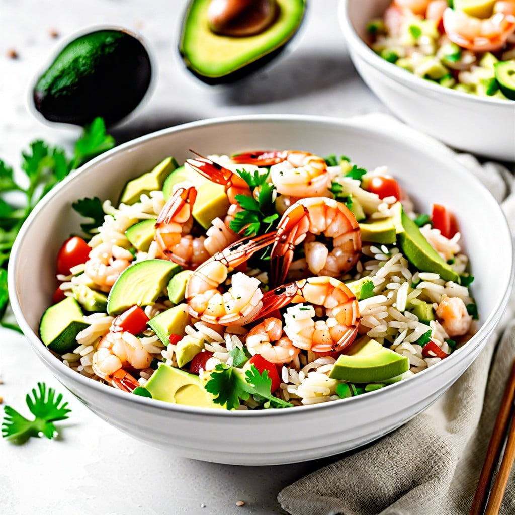 shrimp and avocado rice salad