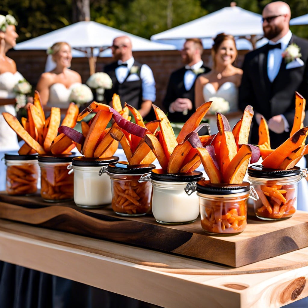 slider station with sweet potato fries