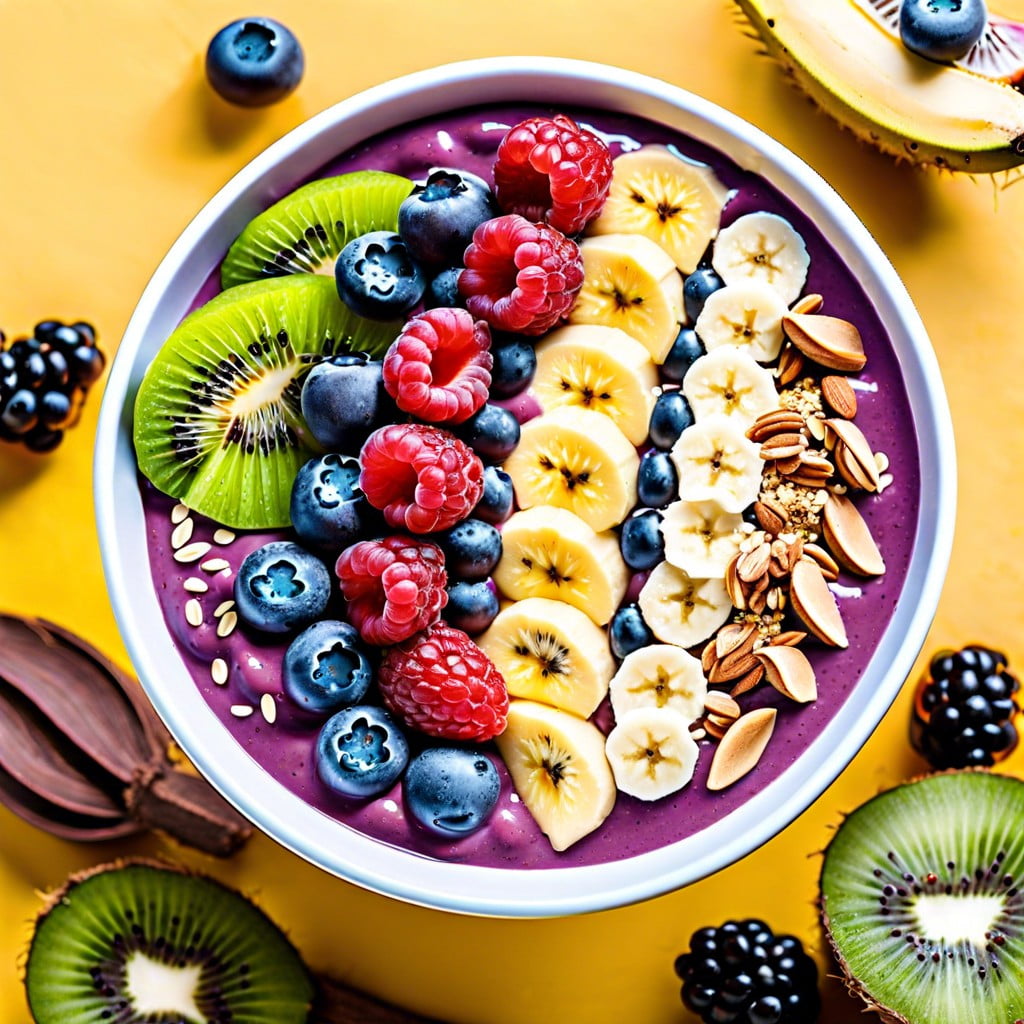smoothie bowls with acai and bananas