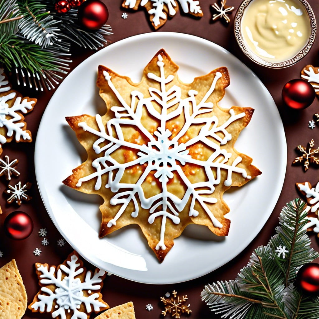 snowflake tortilla crisps seasoned and baked in snowflake shapes
