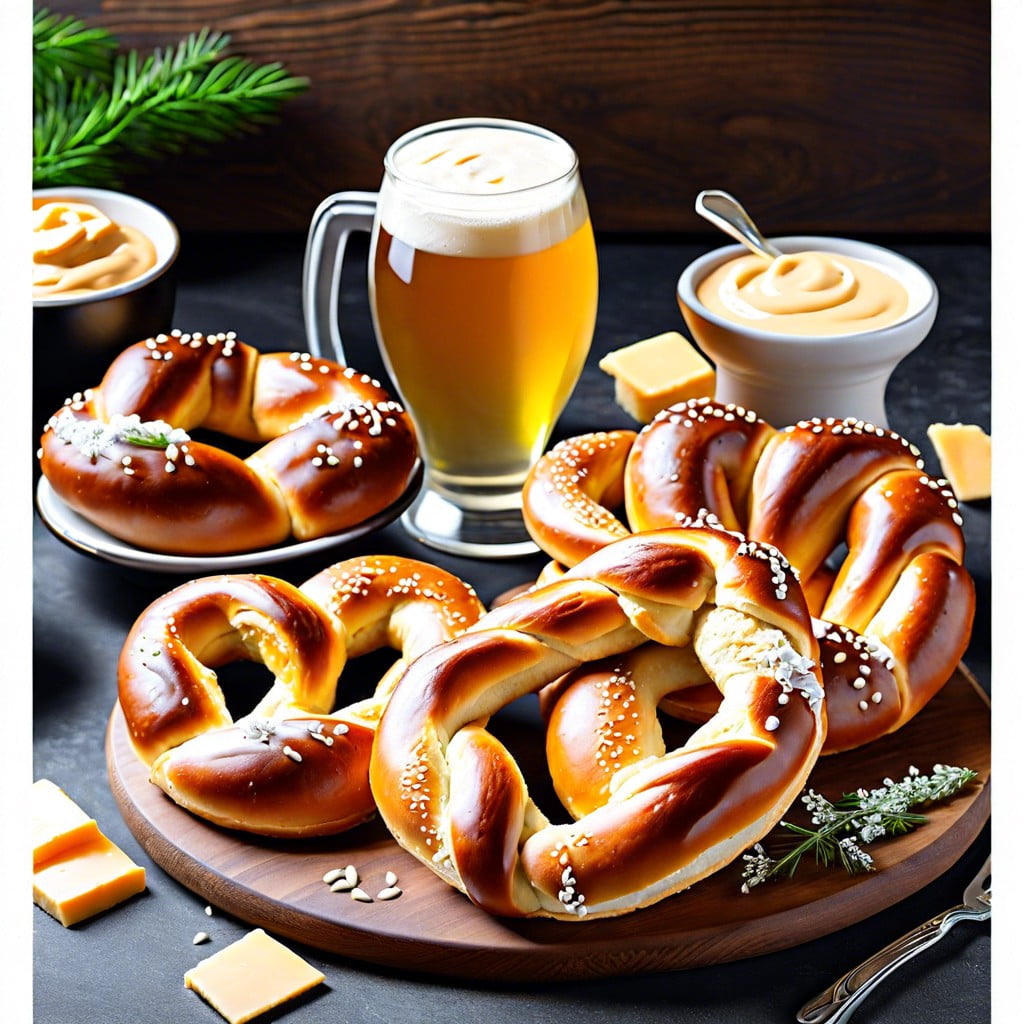 soft pretzels with beer cheese dip
