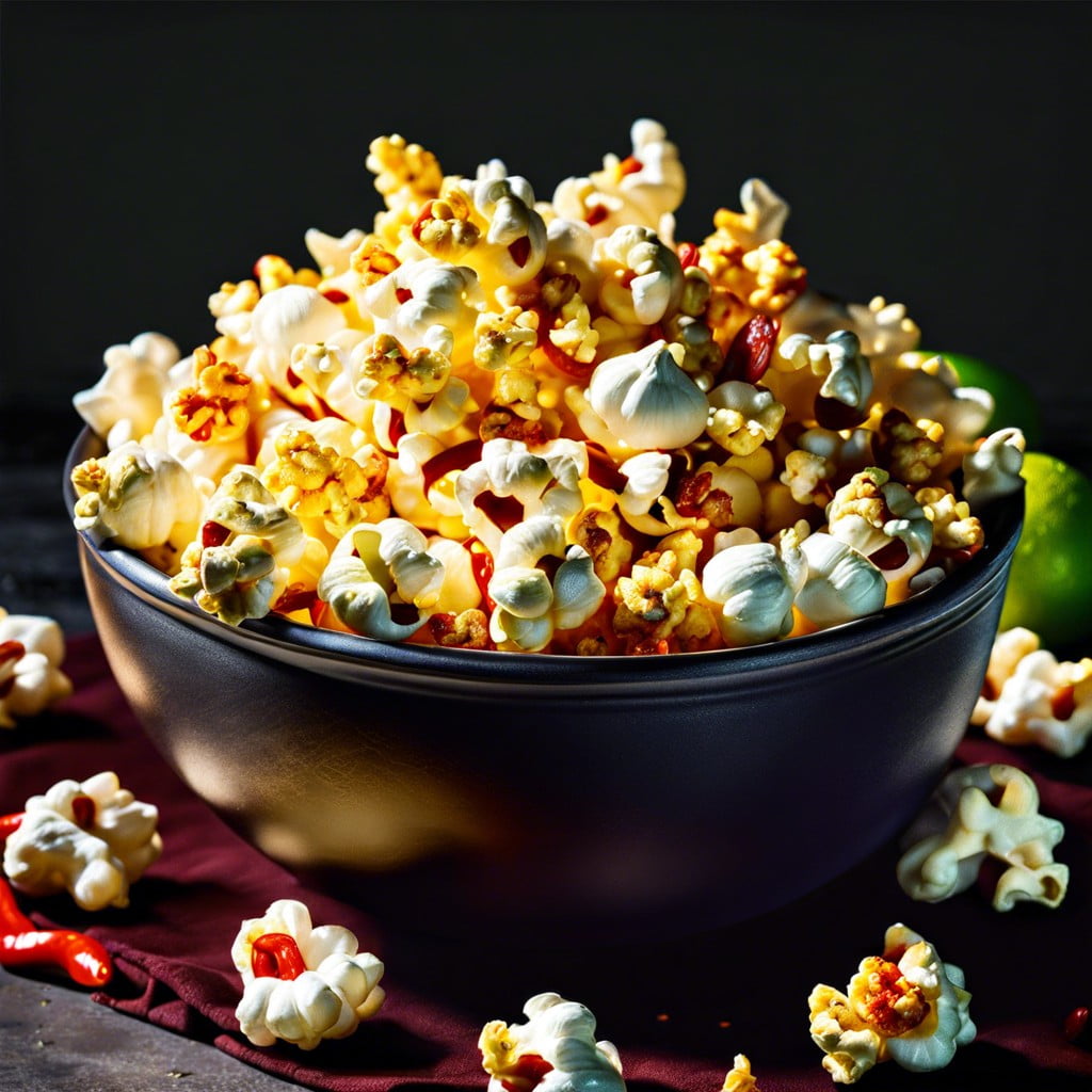 spicy popcorn with chili and lime