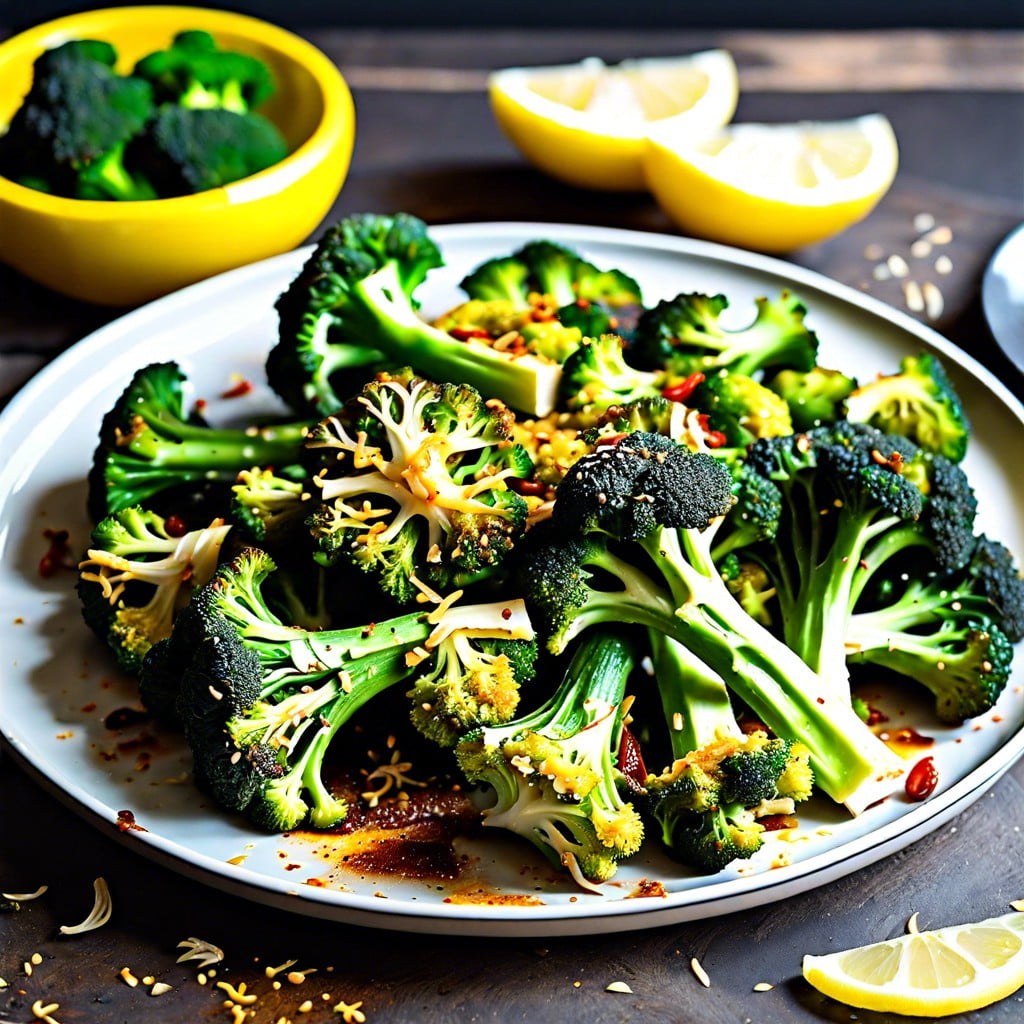 spicy roasted broccoli with lemon zest