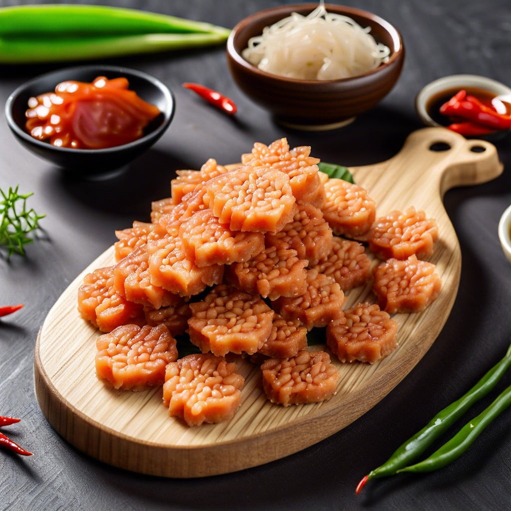 spicy tuna rice crackers